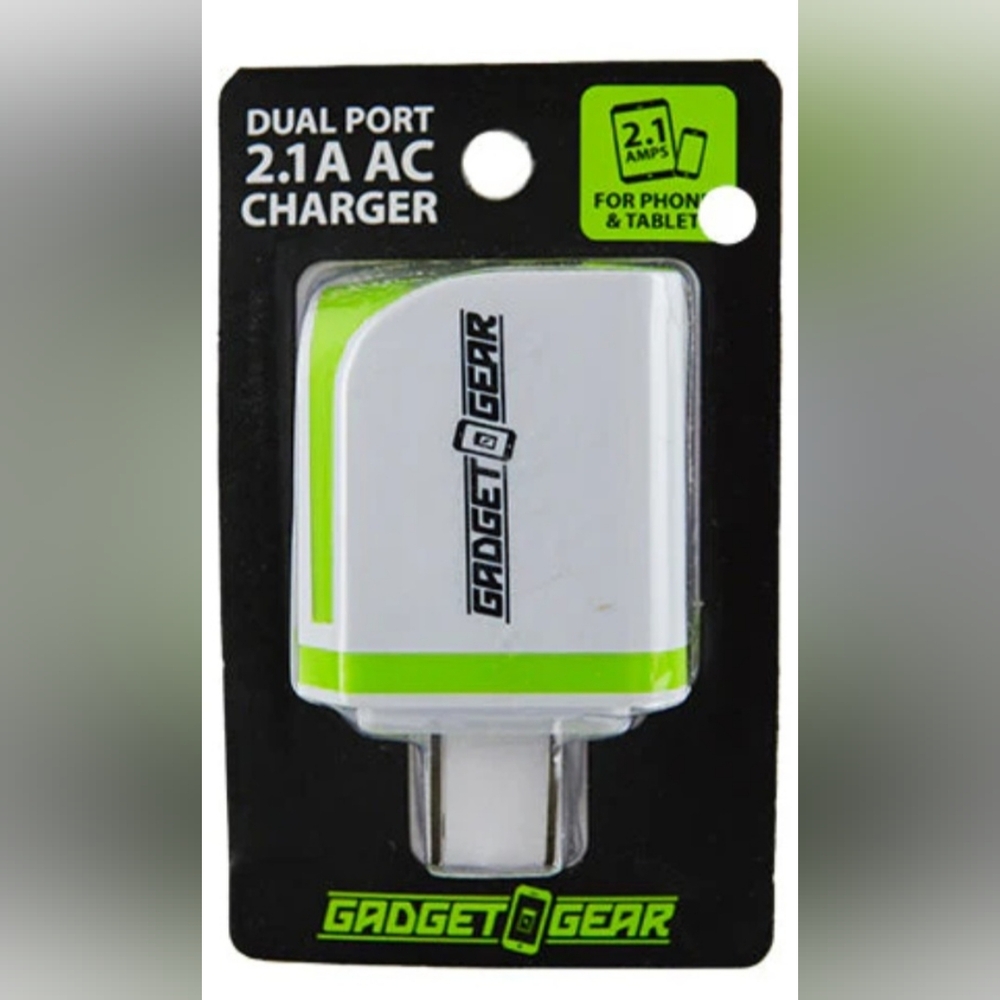 White and Green Tablet Charger